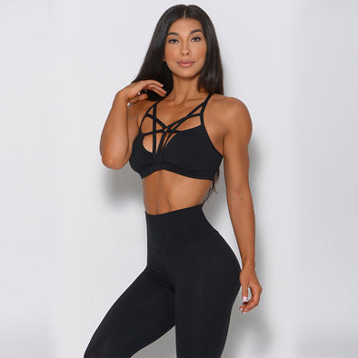 Sports Underwear Cross Beautiful Back Fitness Shockproof Running Sports Bra
