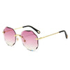 Polygonal Sunglasses Women Rimless Trimmed Sunglasses