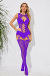 Jacquard Hollow Stockings Women's Sexy See-through Sling Charming Fishnet Clothes Suit