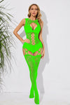 Jacquard Hollow Stockings Women's Sexy See-through Sling Charming Fishnet Clothes Suit