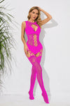 Jacquard Hollow Stockings Women's Sexy See-through Sling Charming Fishnet Clothes Suit