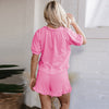 Solid Color Short Sleeve Two-piece Set Women's Casual Suit