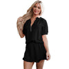 Solid Color Short Sleeve Two-piece Set Women's Casual Suit