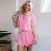Solid Color Short Sleeve Two-piece Set Women's Casual Suit