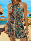 Vibrant Print Halter Romper Jumpsuit
